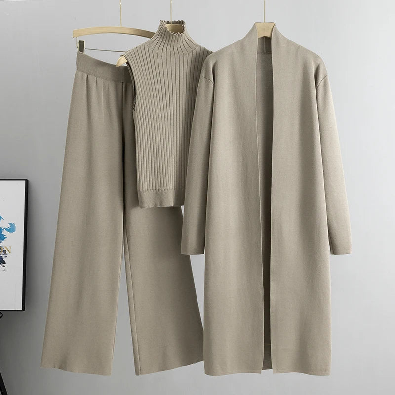 Amélie | Ensemble Tricot Femme 3 Pièces Élégance et Confort Lunnav