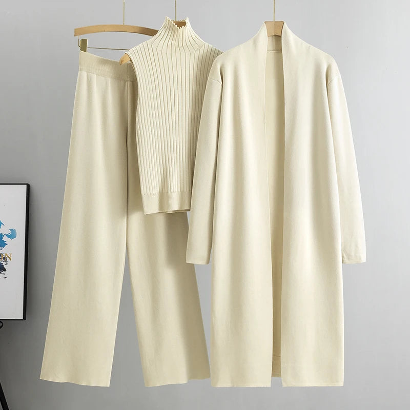 Amélie | Ensemble Tricot Femme 3 Pièces Élégance et Confort Lunnav