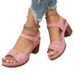 ELARA™ | Sandales femme grande taille : talon large et confort estival - Image 2