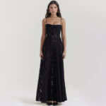 Katy™ | Robe Satinée à Dos Lacé - Élégance Romantique et Confort Luxueux - Image 4