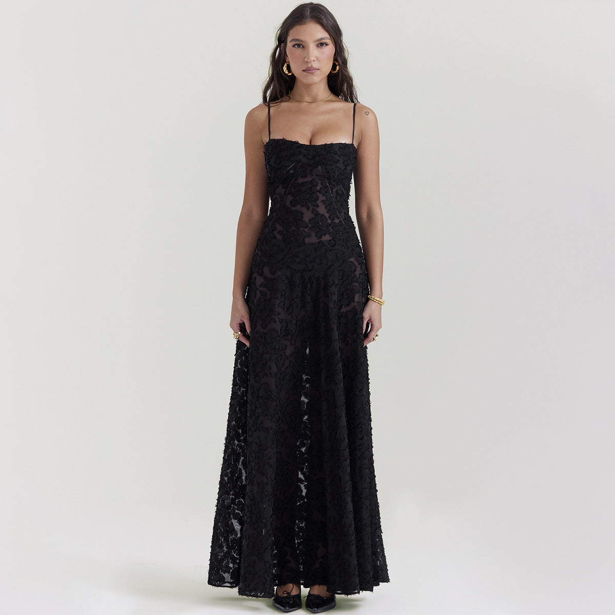 Katy™ | Robe Satinée à Dos Lacé - Élégance Romantique et Confort Luxueux - Image 4