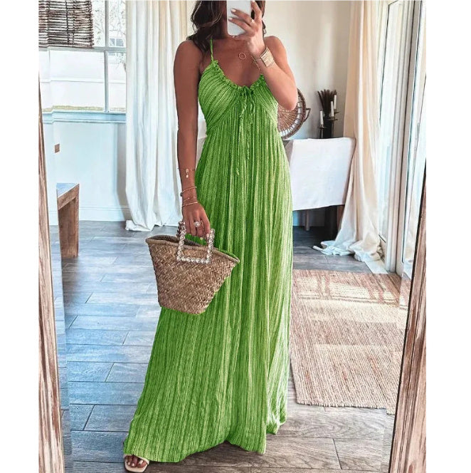 Capucine™ | Robe Bohème Chic avec Dos Nu et Plis Élégants - Image 4