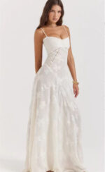 Katy™ | Robe Satinée à Dos Lacé - Élégance Romantique et Confort Luxueux - Image 2