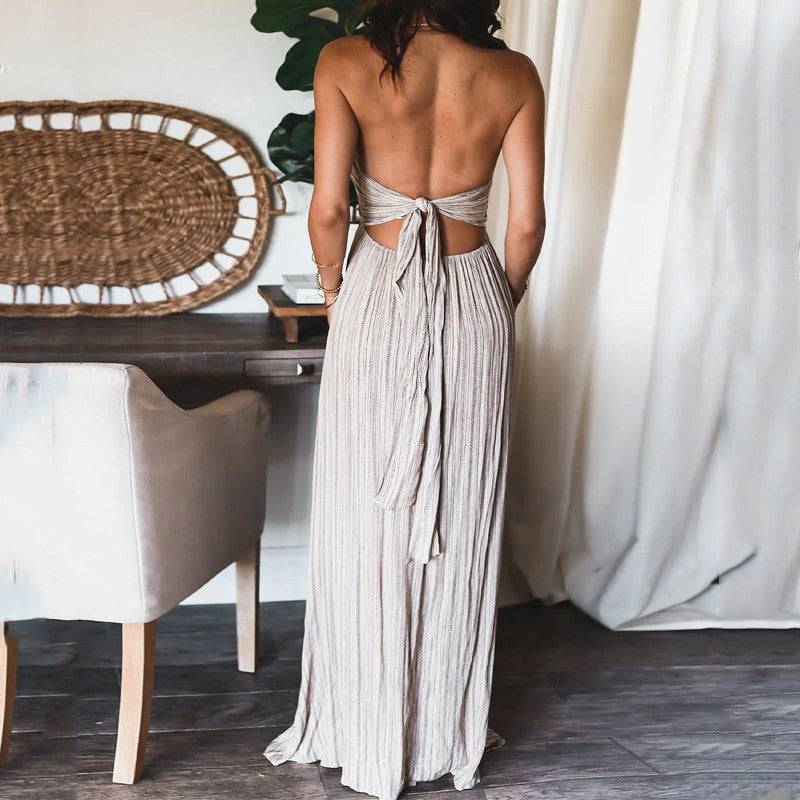 Capucine™ | Robe Bohème Chic avec Dos Nu et Plis Élégants - Image 6